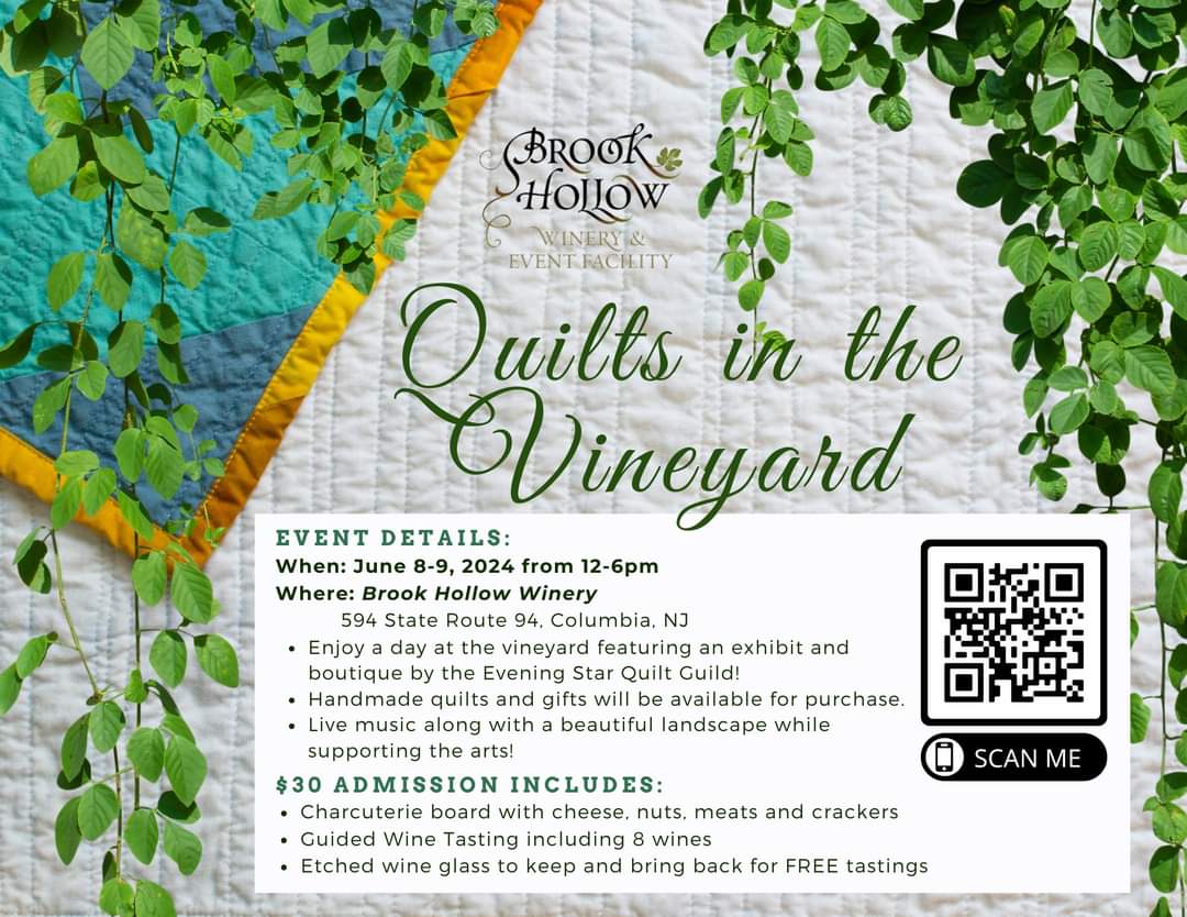 Quilts in vineyard poster